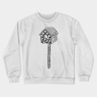 Bird House Line Drawing Crewneck Sweatshirt